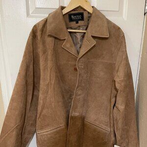 NWT - Vintage Marcelo Figlia Men’s Leather Jacket Blazer Suede Size L Brown